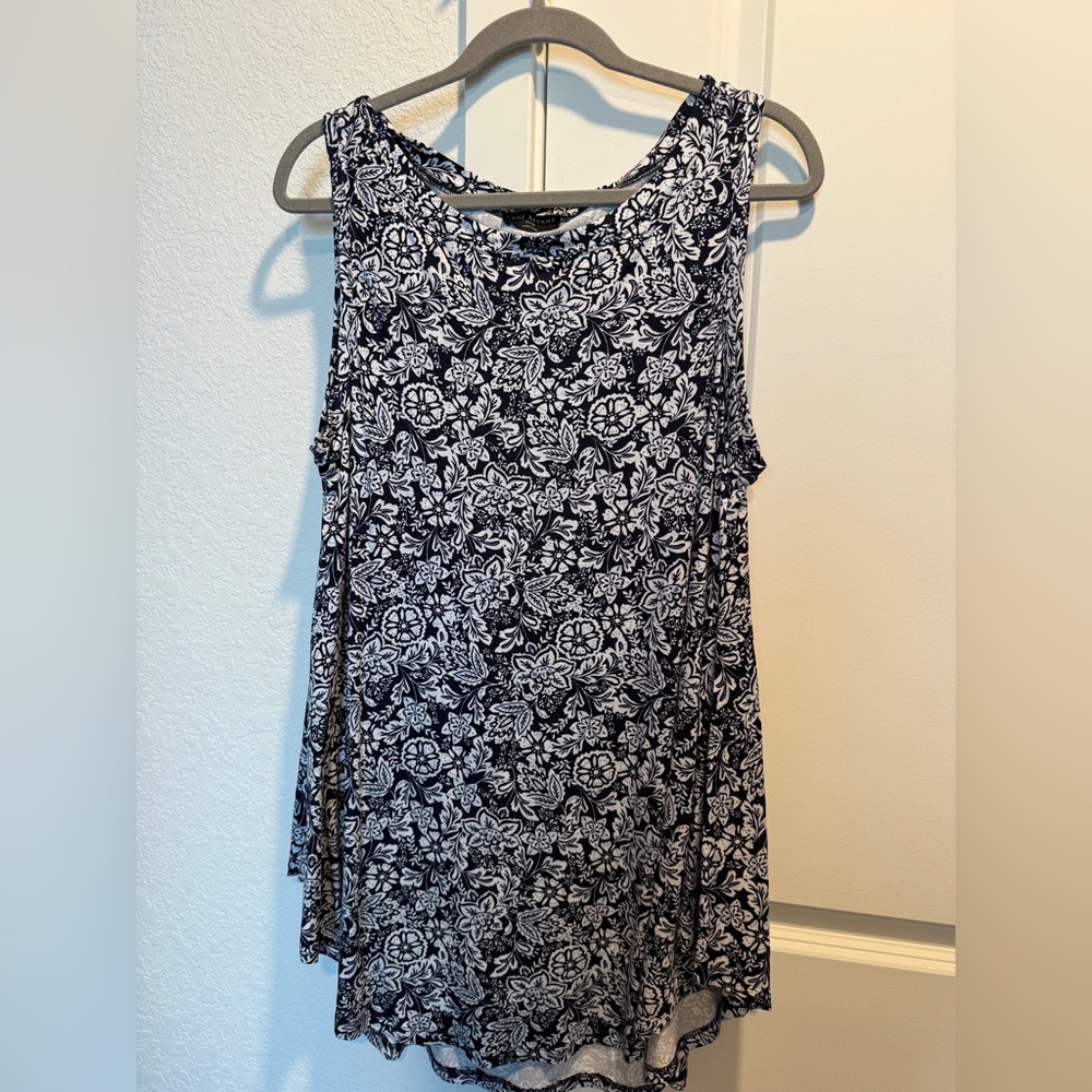 Lane Bryant Black and White Floral Top